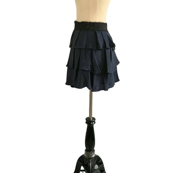 DEREK LAM 10 CROSSBY 100% SILK TIERED MINI SKIRT SIZE 0 - Picture 6 of 8